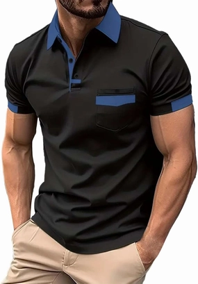 Polo Shirts for Men 2024 Gradient Lapel Short Sleeve Shirt Top Mens Polo Shirts Polos for Men 2024 Polo White