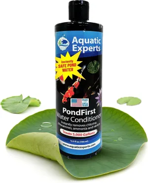 PondFirst Pond Water Conditioner - Concentrated Instant Dechlorinator for Fish Ponds, Makes Water Safe for Koi and Goldfish, Made in The USA, Aquatic Experts (Liquid - 500 ml)