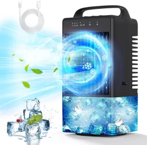 Portable Air Conditioners，Portable AC Small Air Conditioner Fan, Quiet Mini Evaporative Cooler with Handle,2/4H Timer 3 Speeds,Mini Air Conditioner with 7 Color for Home, Bedroom, Office, and Outdoor