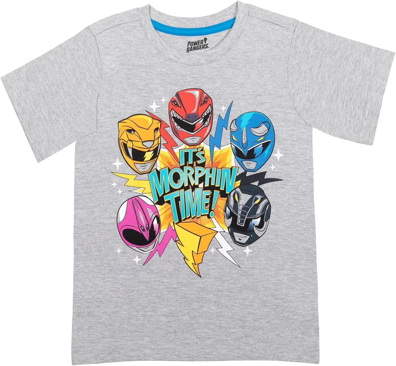 Power Rangers Red Yellow Blue Black Pink 3 Pack T-Shirts Toddler to Big Kid