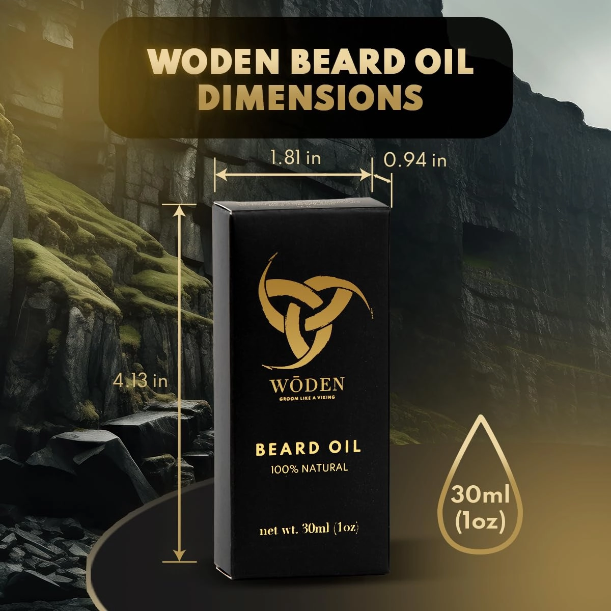 Premium Beard & Hair Oil 1oz - Handmade in Canada- Promotes Growth and Soothes Itchy and Flaky Skin - Softens and Strengthens Hair - Conditioner with Blackseed Oil (1 oz, Earthy)