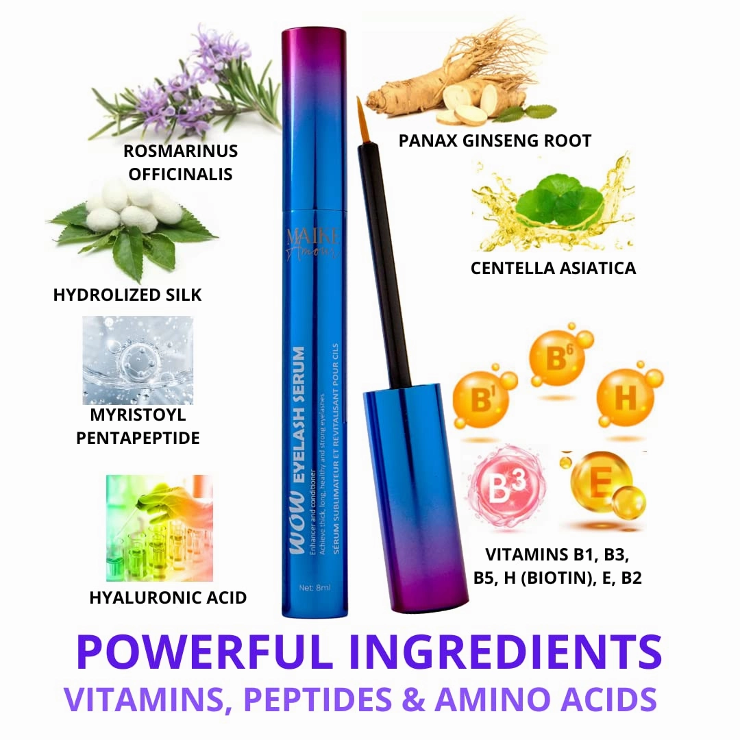 Premium Eyelash Growth Serum. Achieves thicker, longer, healthier and eyelashes and eyebrows. Eyelash enhancing serum for fuller lashes and brows. (8 mL)
