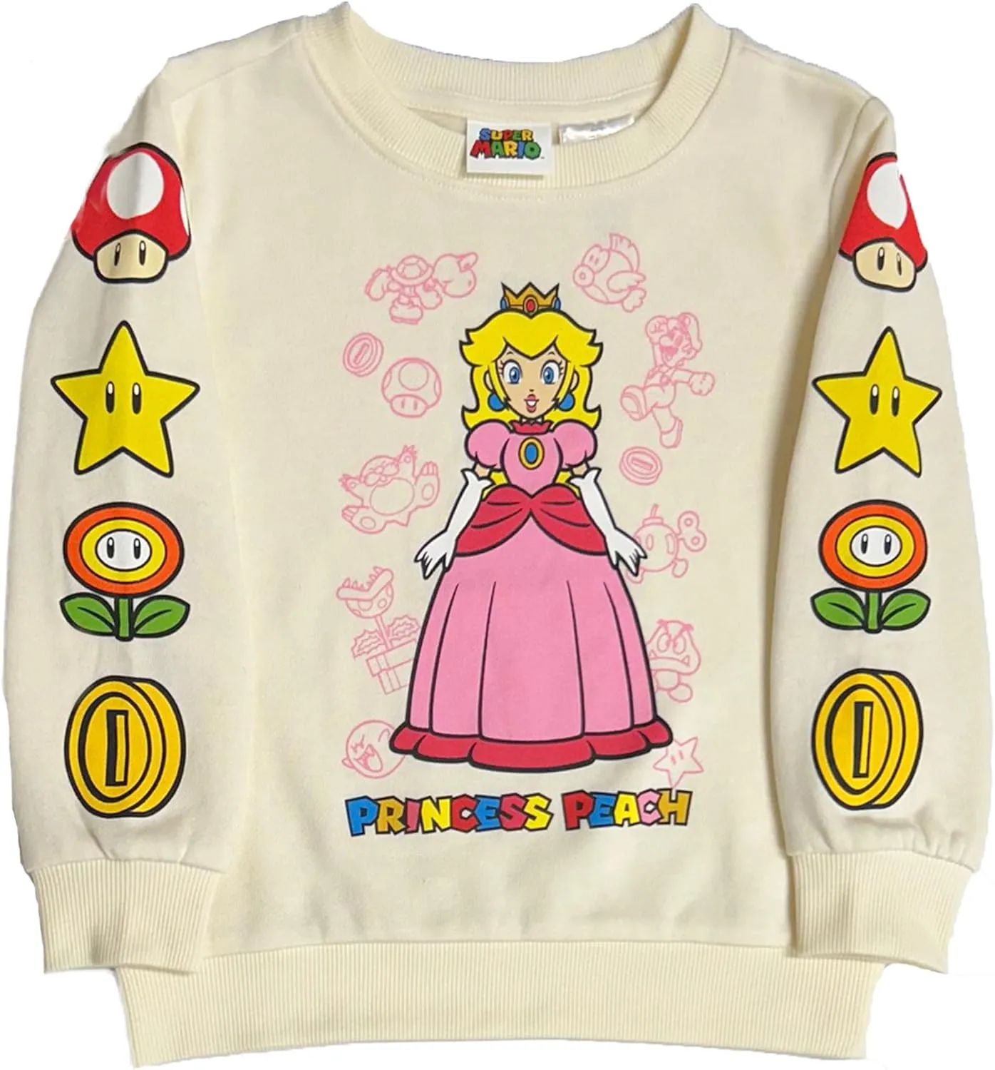 Princess Peach Little & Big Girls Long Sleeve Fleece Top
