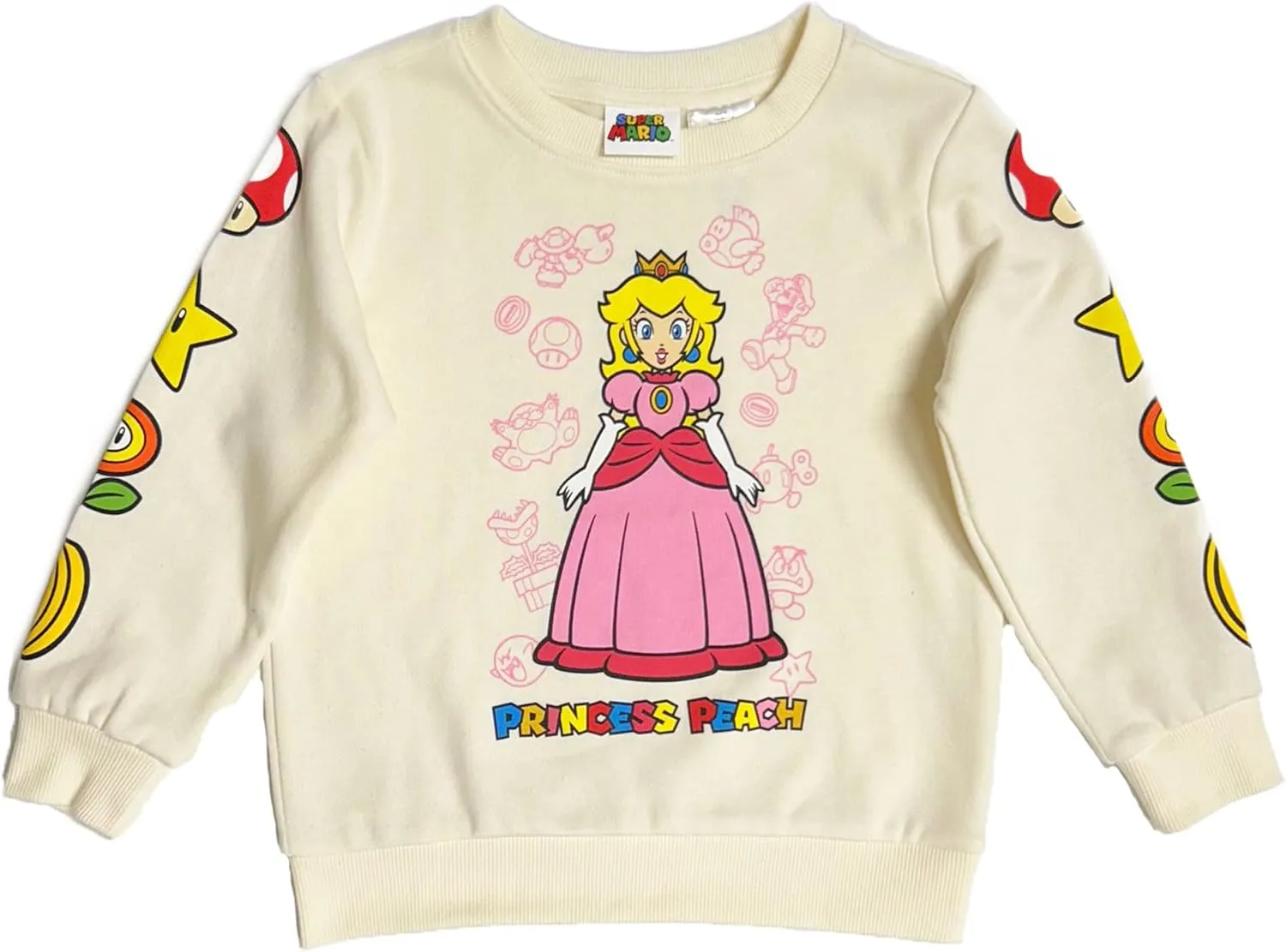 Princess Peach Little & Big Girls Long Sleeve Fleece Top
