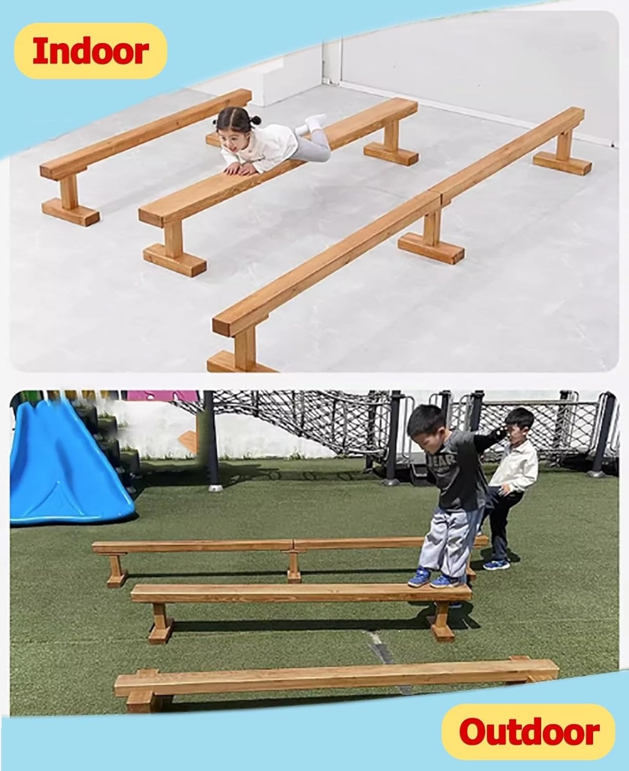 Professional Gymnastics Balance Beam For Athlete, Extra-Firm Floor Walking Beams with Anti-skid Base, All Gymnastics Skills Training Use, 59 79 118 Inch Long(150cm(59.1in) long/8cm(3.1in) width)