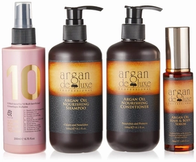 Professional Shampoo, Conditioner, 10 in 1 Spray, Moroccan Argan Oil Serum Bundle