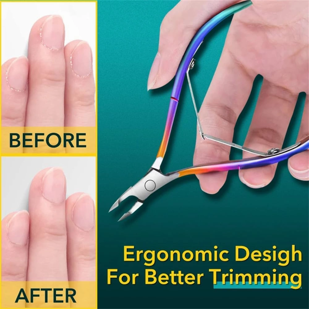Professional Stainless Steel Cuticle Nail Nipper Clipper,Nail Art Manicure Pedicure Care Trim Plier Cutter,Pink