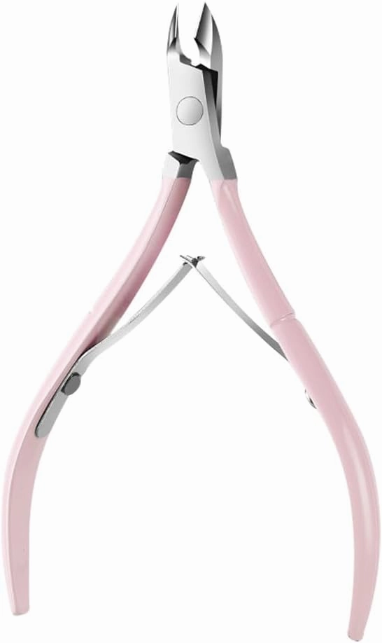 Professional Stainless Steel Cuticle Nail Nipper Clipper,Nail Art Manicure Pedicure Care Trim Plier Cutter,Pink