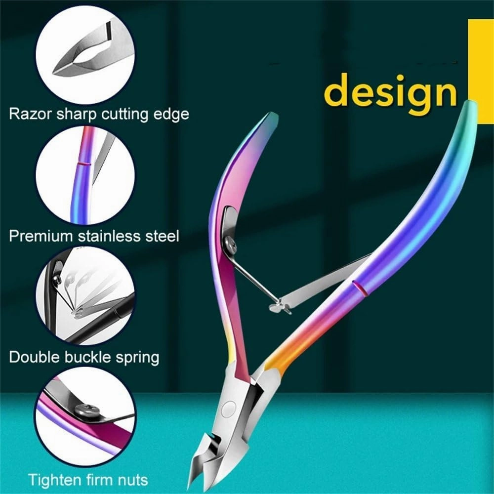Professional Stainless Steel Cuticle Nail Nipper Clipper,Nail Art Manicure Pedicure Care Trim Plier Cutter,Pink