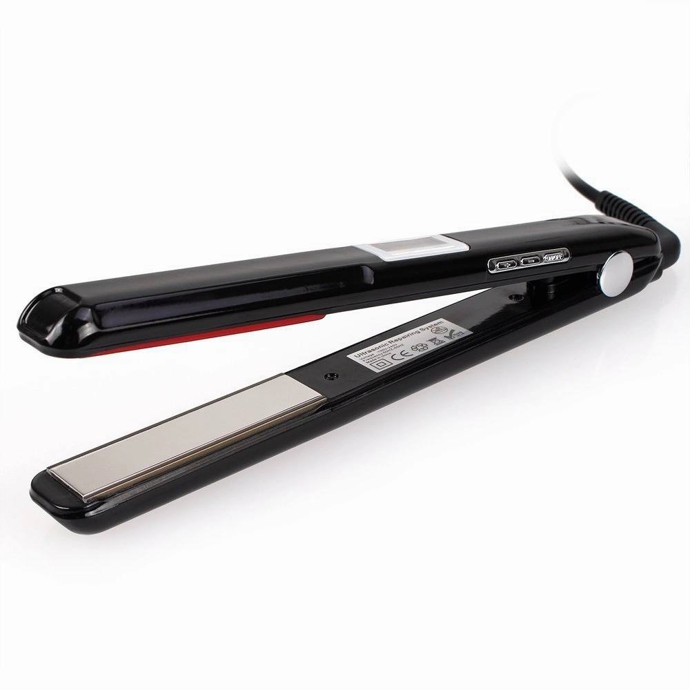 Professional Ultrasonic & Infrared Hair Care Iron Recovers the damaged hair Hair Treament Styler Cold Iron Hair Care Treatment, Infrared Ultrasonic Hair Straightener,Black
