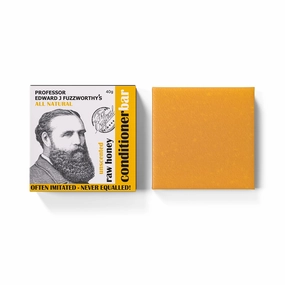 Professor Fuzzworthy's Raw Honey Detangler Beard Conditioner Bar - 100% Natural Beard Care - Softens, Moisturizes & Nourishes Beard and Hair - Organic Men's Grooming Conditioner - 40g