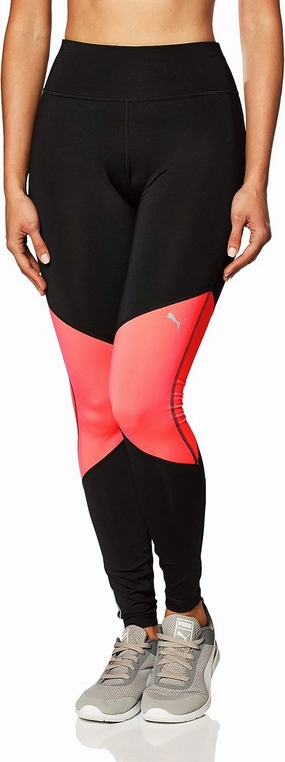 PUMA Women's Long Tights, Black-Ignite Pink, S