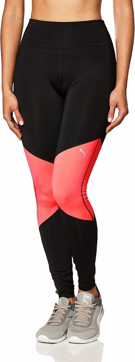 PUMA Women's Long Tights, Black-Ignite Pink, S