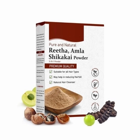 Pure Amla, Reetha, Shikakai Powder for Hair | Natural Hair Cleanser | 100% Natural, No Chemical or Preservative | SLS, Paraben-Free | Prevents Hairfall & Dandruff, Boost Hair growth