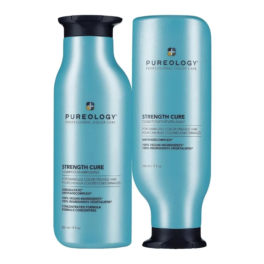 Pureology Strength Cure Strengthening Shampoo & Conditioner Set - For Damaged, Color Treated Hair
