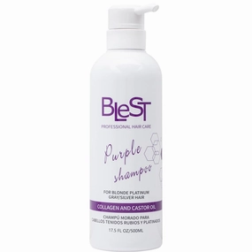 Purple Shampoo, Conditioner and Hair Mask Set, 17.3 Fl Oz, for Blonde Platinum Gray Hair, with Collagen and Castor Oil. Beauty Salon, Hair Salon
