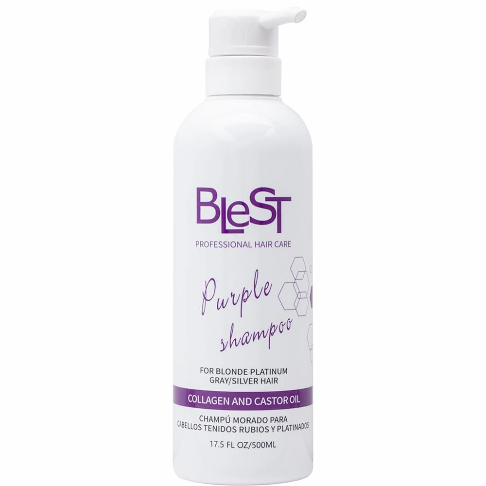 Purple Shampoo, Conditioner and Hair Mask Set, 17.3 Fl Oz, for Blonde Platinum Gray Hair, with Collagen and Castor Oil. Beauty Salon, Hair Salon