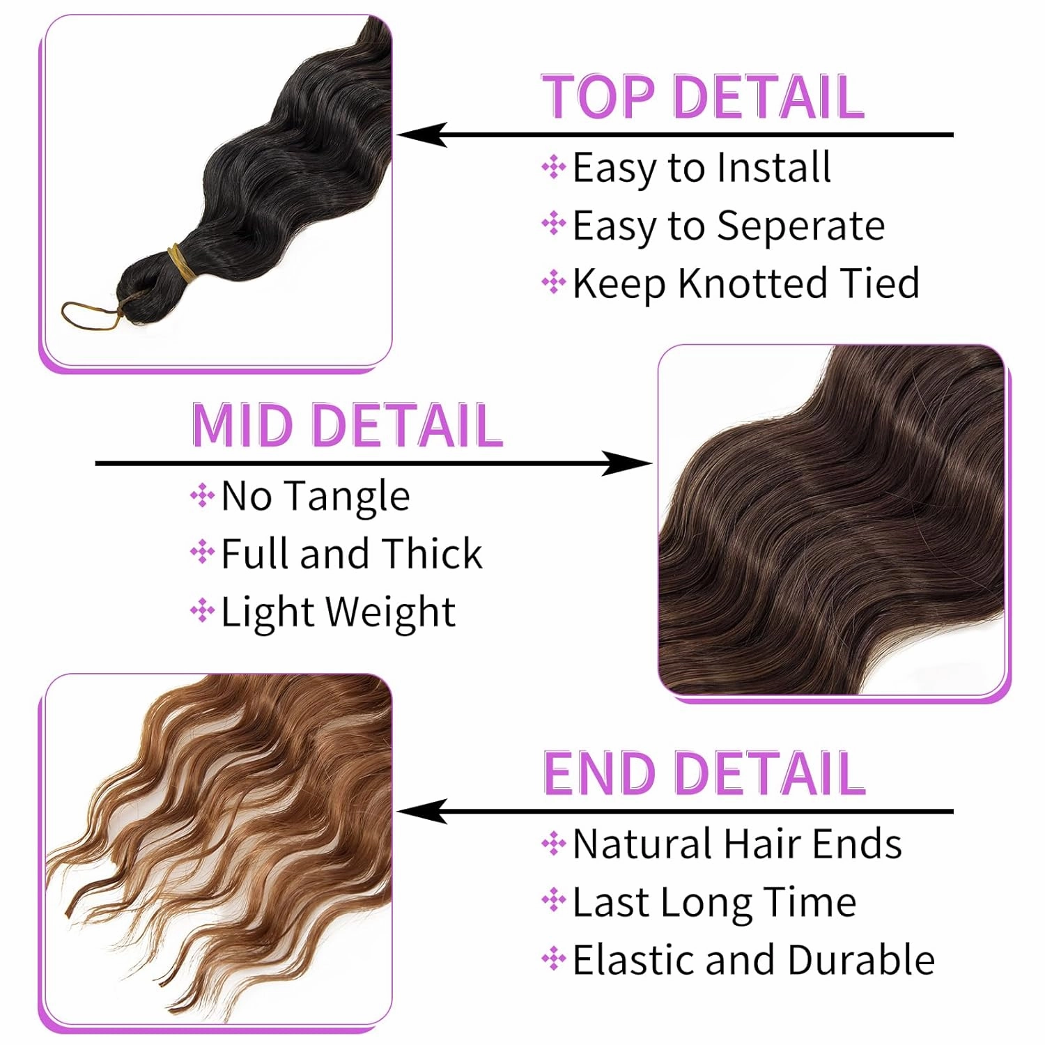 QRHSUKA Curly Braiding Hair 30Inch Ocean Wave Crochet Hair 7Packs Deep Curly Crochet Braids Wet and Wavy Braiding Hair Synthetic Crochet Hair for Women (30 Inch (Pack of 7), 1B/4/30)