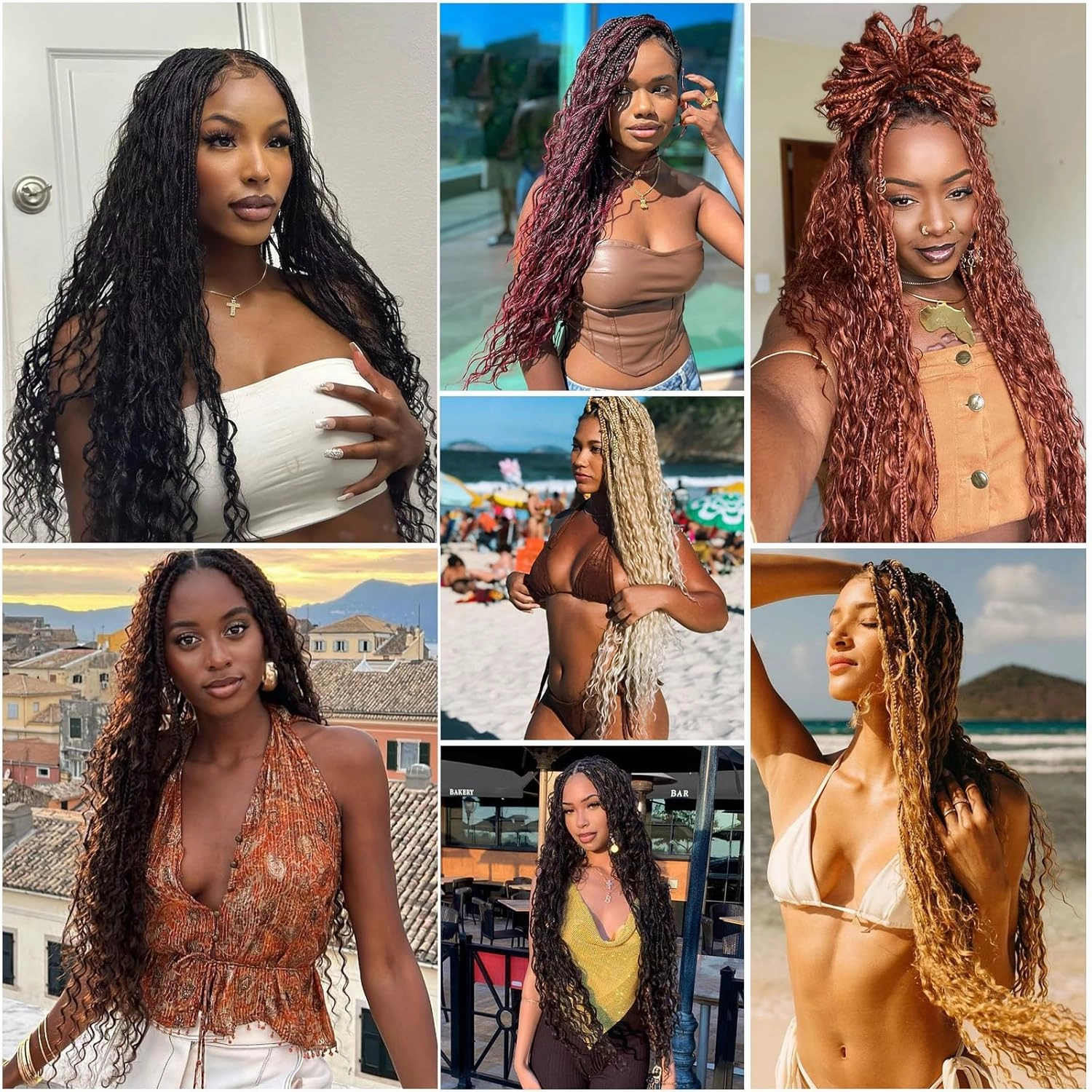 QRHSUKA Curly Braiding Hair 30Inch Ocean Wave Crochet Hair 7Packs Deep Curly Crochet Braids Wet and Wavy Braiding Hair Synthetic Crochet Hair for Women (30 Inch (Pack of 7), 1B/4/30)