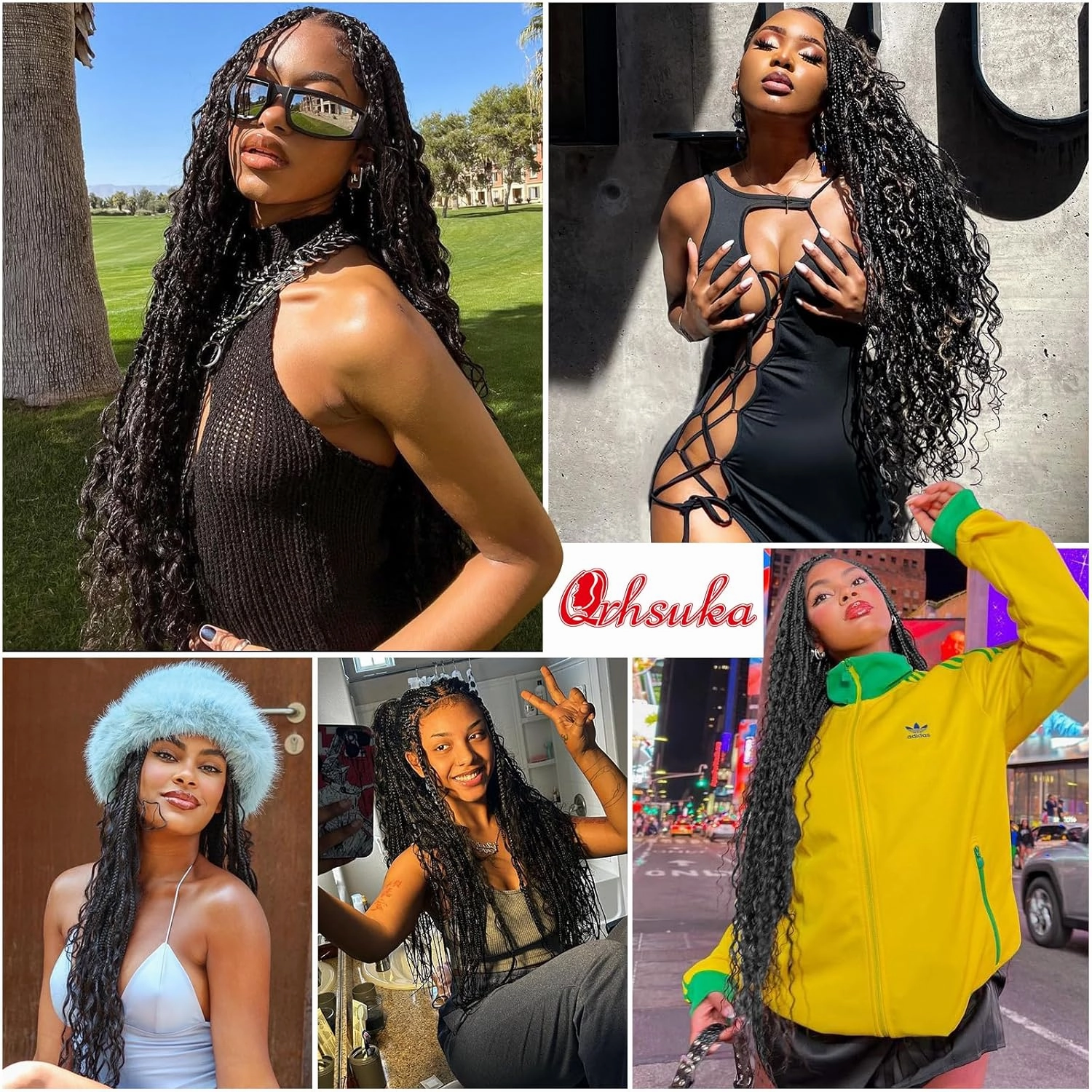 QRHSUKA Curly Braiding Hair 30Inch Ocean Wave Crochet Hair 7Packs Deep Curly Crochet Braids Wet and Wavy Braiding Hair Synthetic Crochet Hair for Women (30 Inch (Pack of 7), 1B/4/30)