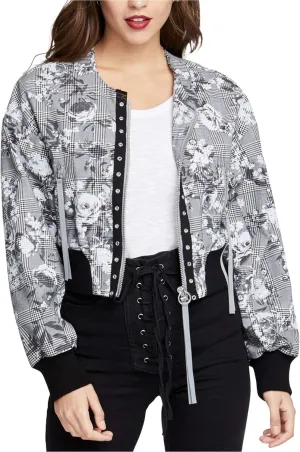 Rachel Roy Womens Baldwin Bomber Jacket, Grey, X-Large