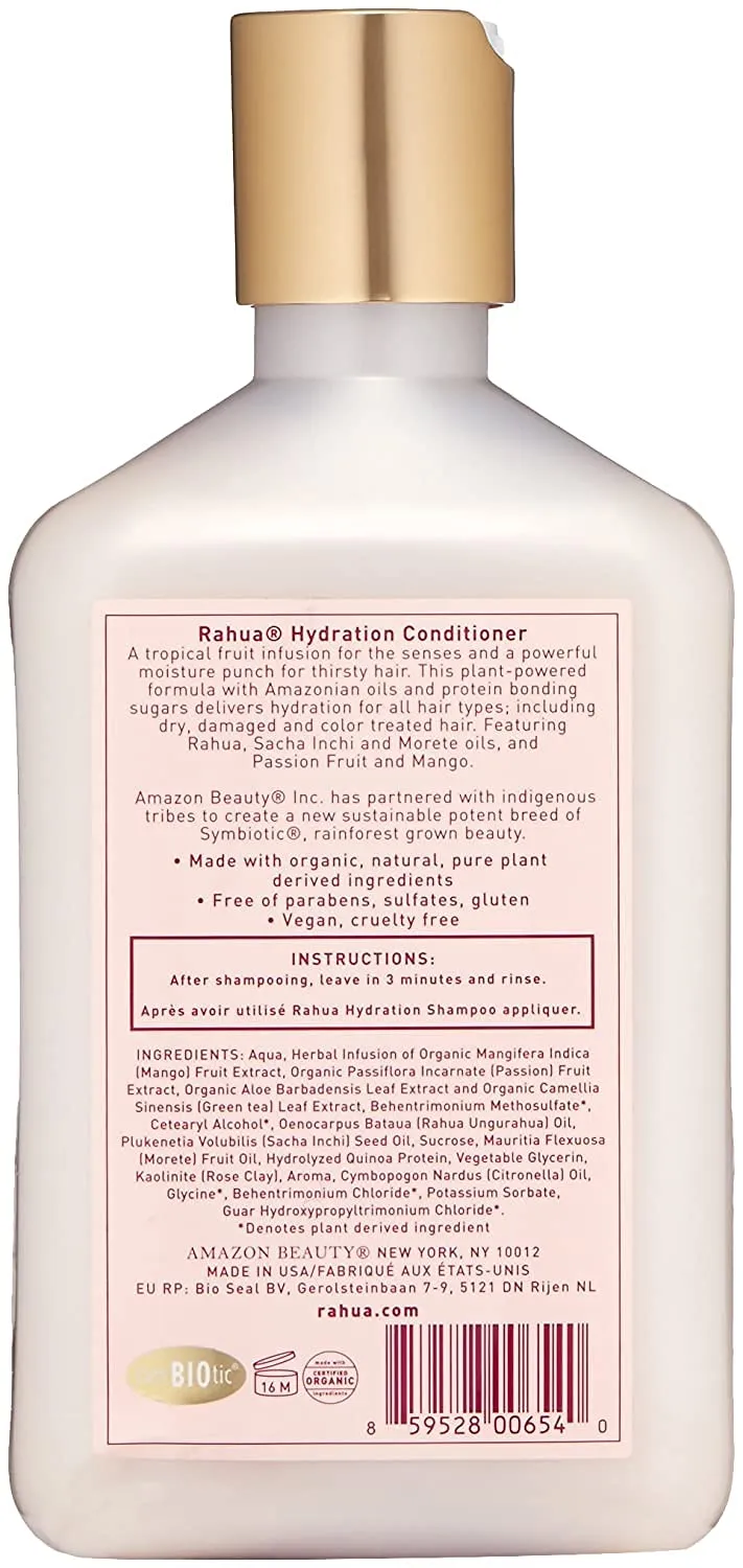 Rahua Hydration Hydrating Hair Conditioner, 9.3 Fl Oz, Moisturizing Organic Conditioner with Natural, Plant Based Derived Ingredients, Mango & Passion Fruit, Hair Care for Dry Hair, Frizz & Scalp Care