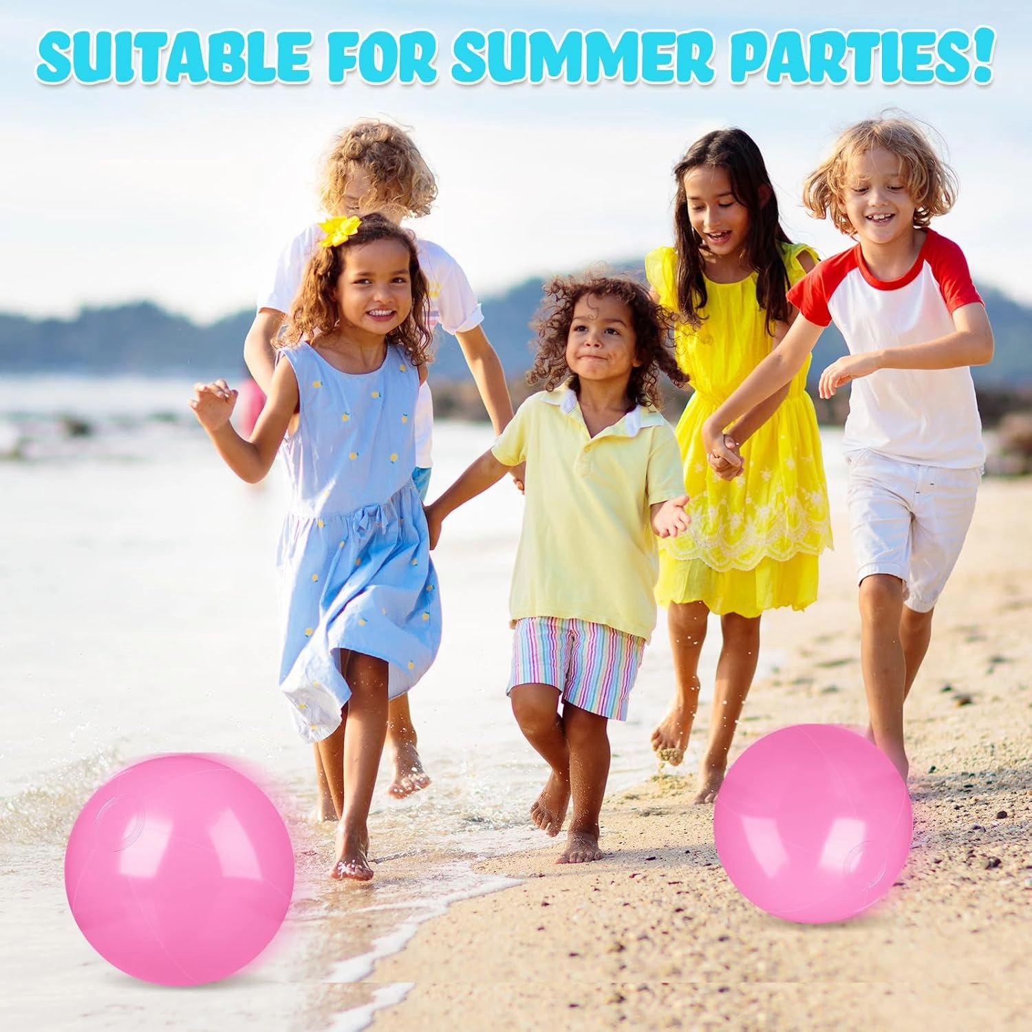 Raiten 12 Pcs Beach Ball Inflatable Beach Balls Large Inflatable Ball Floating Ball for Swimming Pool Party Favors Outdoor Activities Summer Birthday Party Supplies (Light Pink,12 Inch)