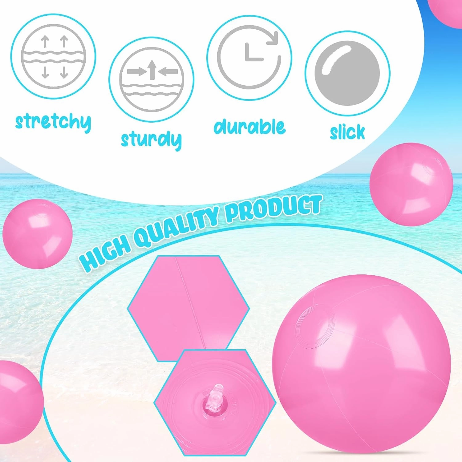 Raiten 12 Pcs Beach Ball Inflatable Beach Balls Large Inflatable Ball Floating Ball for Swimming Pool Party Favors Outdoor Activities Summer Birthday Party Supplies (Light Pink,12 Inch)