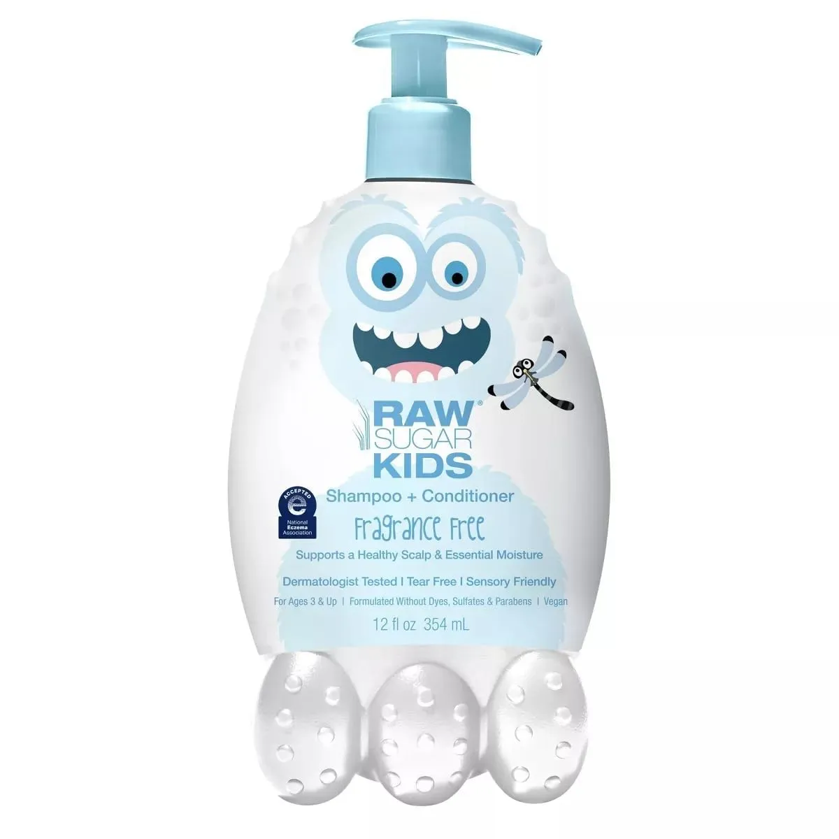 Raw Sugar Kids Fragrance-Free Shampoo   Conditioner, Tear-Free Formula, 12 fl oz Pump
