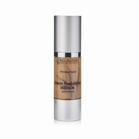 RD Alchemy - 99% Natural & Organic MEDIUM Cream Foundation - Best Lightweight Foundation for Coverage of Blemishes, Sun Spots, Age Spots, or Under Eye Dark Circles. Anti Aging   SPF 25