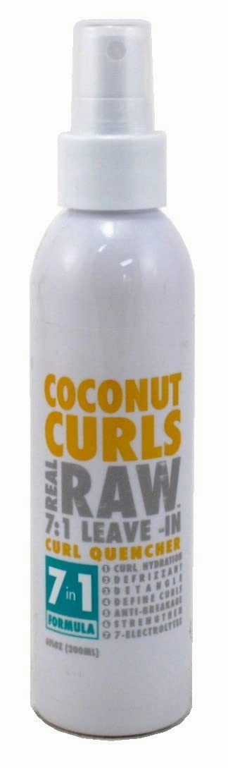 Real Raw Leave-In Coconut Curls 7-In-1 Quench 6 Ounce (177ml) (Pack of 2)