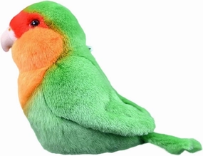 Realistic Green Peach Peony Parrot Plush - 5.5'' Parrot Stuffed Animal - Plushy and Squishy Toy - Cute Bird Plushie Toys Gift for Boys and Girls