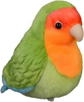 Realistic Green Peach Peony Parrot Plush - Green Peach Parrot Stuffed Animal - Plushy and Squishy Parrot Pillow Toy - Cute Little Bird Plushie Toys Gift for Boys and Girls