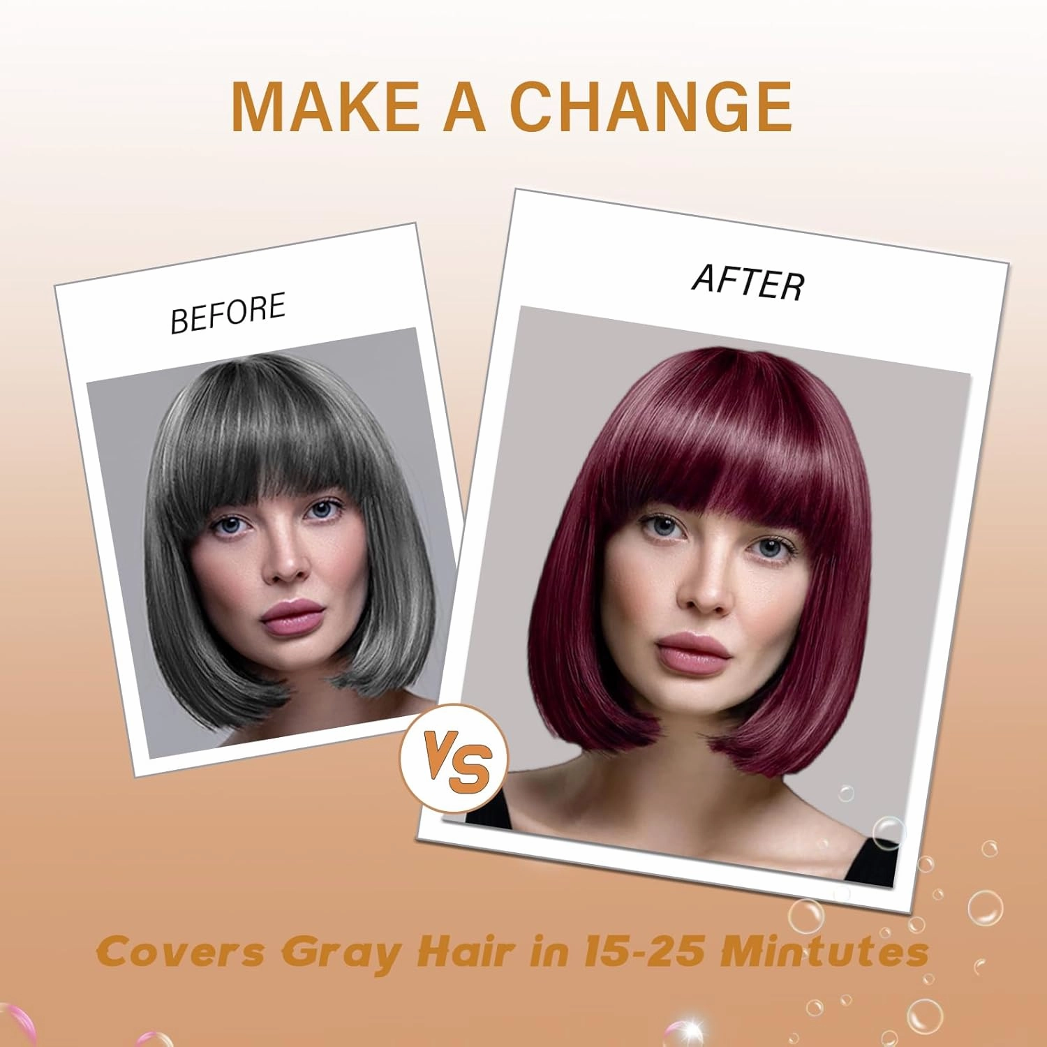 Red Hair Dye Shampoo for Gray Coverage, Instant Hair Color Shampoo, Long Lasting Red Hair Shampoo, Champu Para Canas, Gentle & Fast, Easy to Use, 16.90 Fl Oz