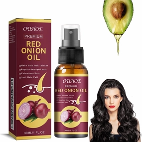 Red Onion Hair Oil for Hair Regrowth, Ouhoe Onion Oil for Hair Growth Anti Hair Fall for Shine & Strength, Red Onions Spray for Healthier Hair, Natural Herbs, Extracts & Oils (1pc)