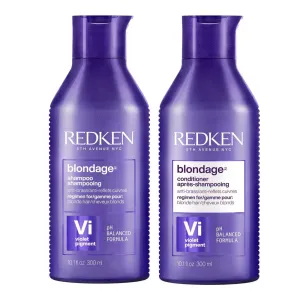 Redken Blondage Color Depositing Purple Shampoo and Conditioner Set For Blonde & Highlighted Hair - Neutralizes Brass & Moisturizes Hair With Pure Violet Pigments