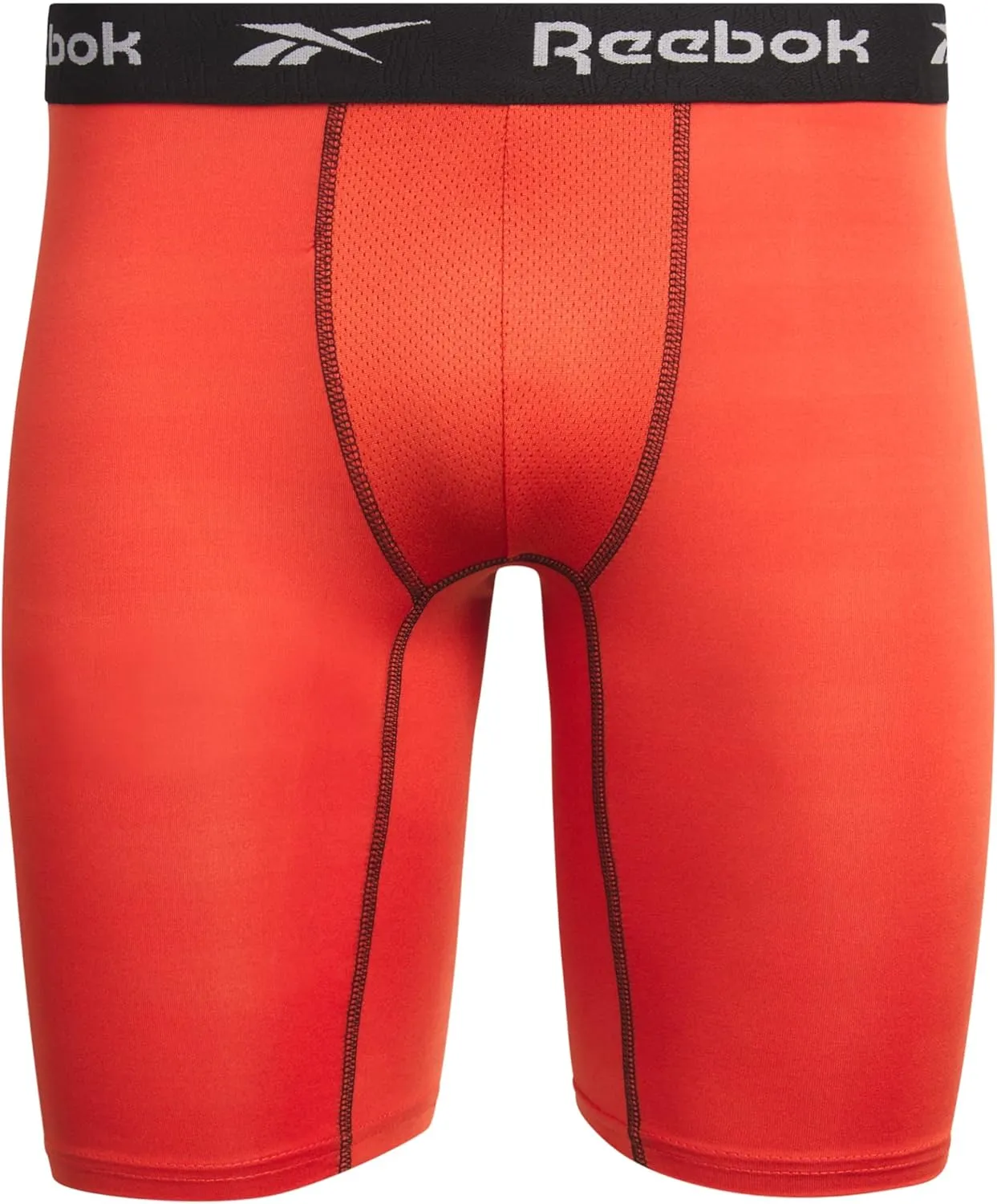 Reebok Men's Boxer Briefs - 6 Pack Sport Soft Performance Long Leg Underwear Boxers for Men with Mesh Fly Pouch (Sizes: S-XL)