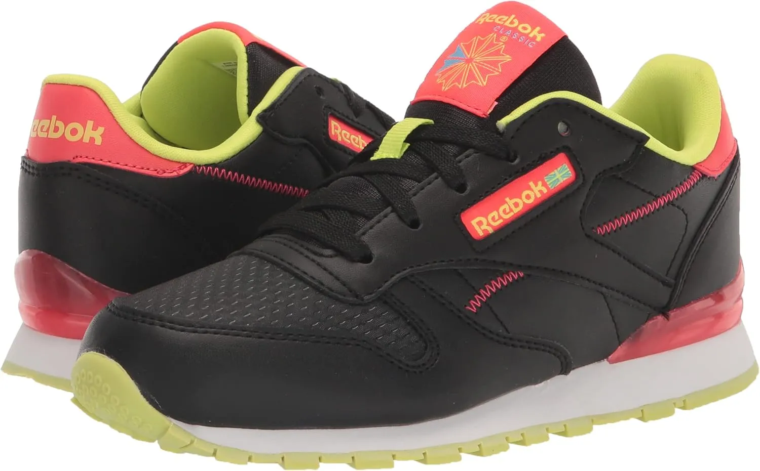 Reebok Unisex-Child Classic Leather Step N Flash Light Up Sneaker