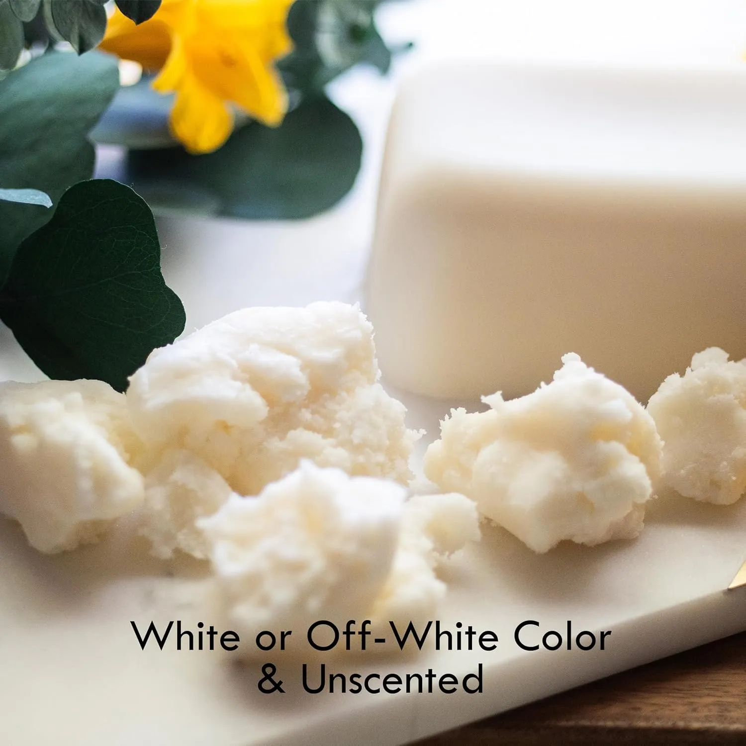 Refined Shea Butter Unscented - 100% Pure African Shea Butter for Hair & Dry Skin - Use for Soap Base, Face & Body Moisturizer, for DIY Whipped Body Butter & Lip Balm 1 LB Bar