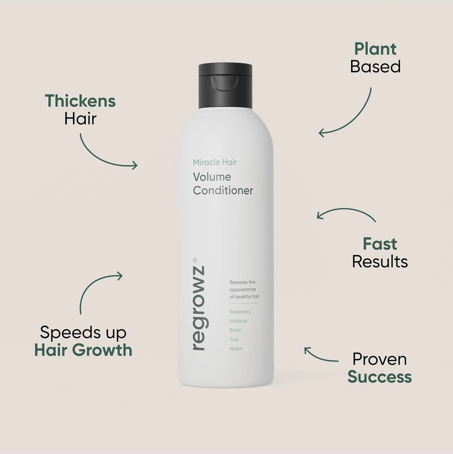 Regrowz Miracle Hair Volume Conditioner 7oz - Pack of 2 - For Fine,Thin Hair - Boost Shine & Thickness - Suitable for Men and Women - Hair Growth Repair Treatment with Biotin