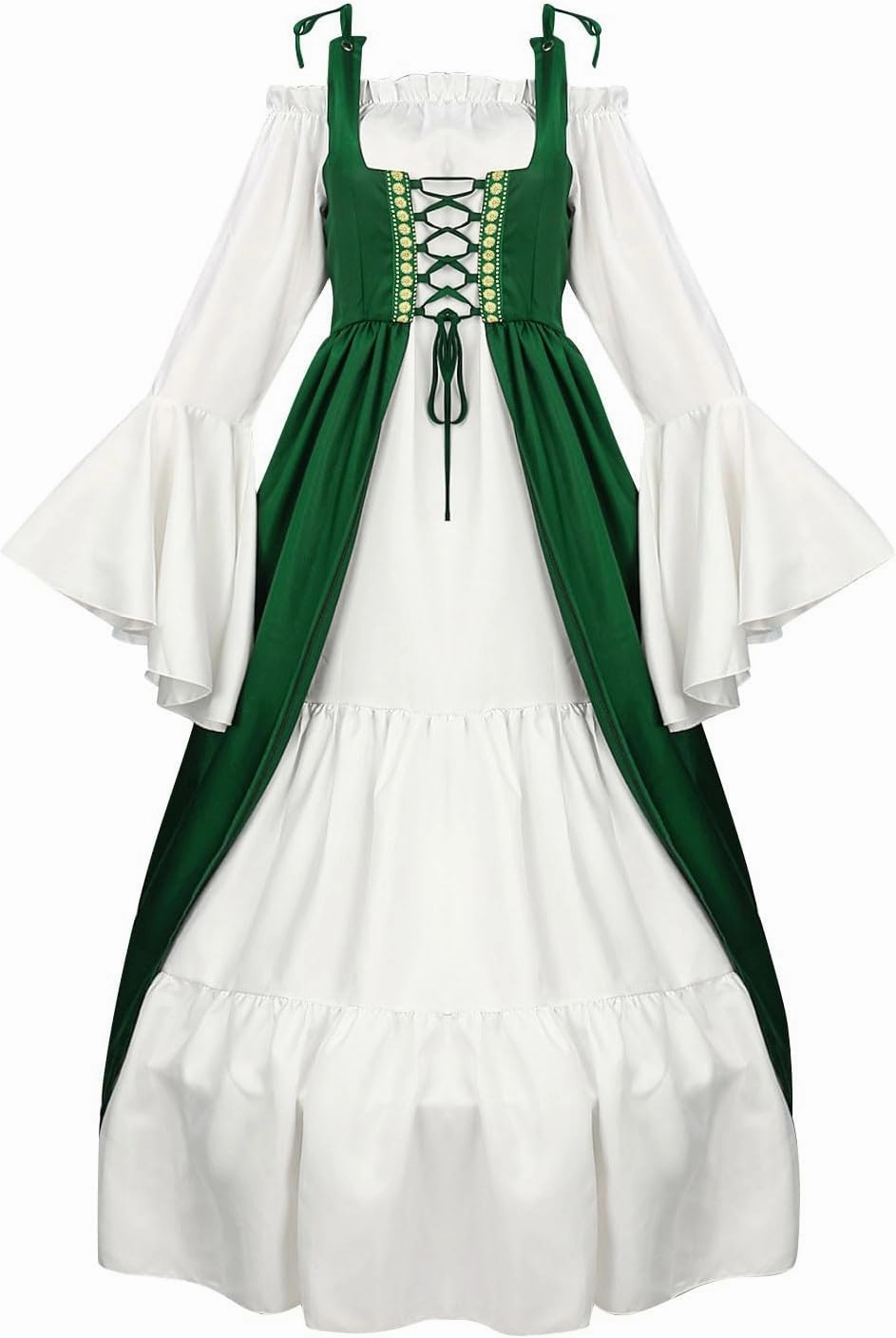 Renaissance Costume Women Medieval Dresses off the Shoulder Long Sleeve Victorian Dress Aesthetic Girl Cosplay Outfit