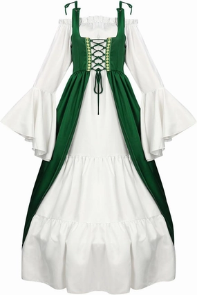 Renaissance Costume Women Medieval Dresses off the Shoulder Long Sleeve Victorian Dress Aesthetic Girl Cosplay Outfit