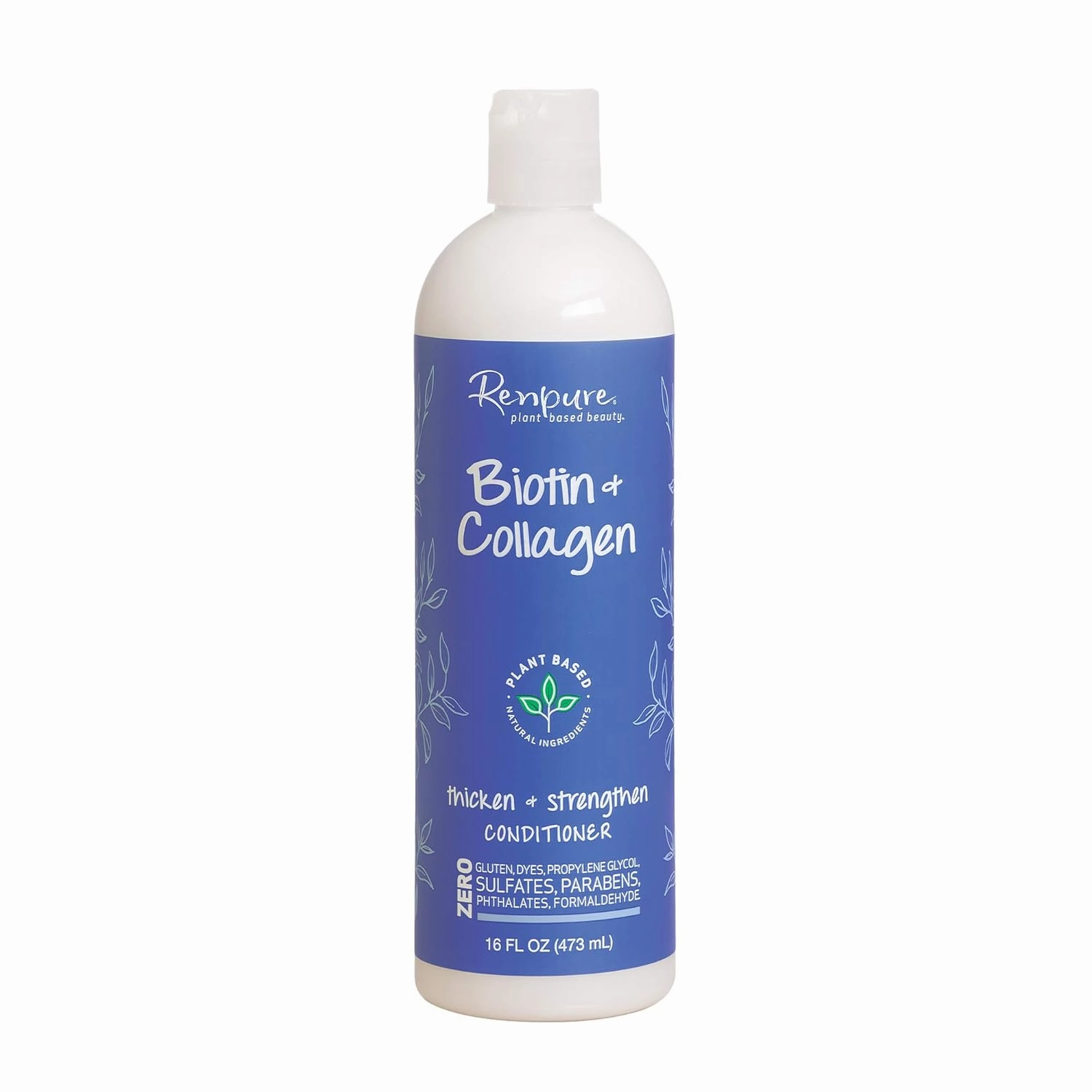 Renpure Plant-Based Beauty Biotin & Collagen Thicken   Strengthen Conditioner, 16 Fluid Ounce