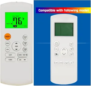 Replacement for Toshiba Midea AC Air Conditioner Remote Control RG57H4(B)/BGEFU1