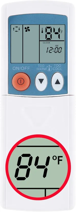 Replacement Mitsubishi Electric Mr Slim Air Conditioner Remote Control E02268426 MS09NW MS12NN MS15NN MS17NN Display in Fahrenheit and Celsius -U
