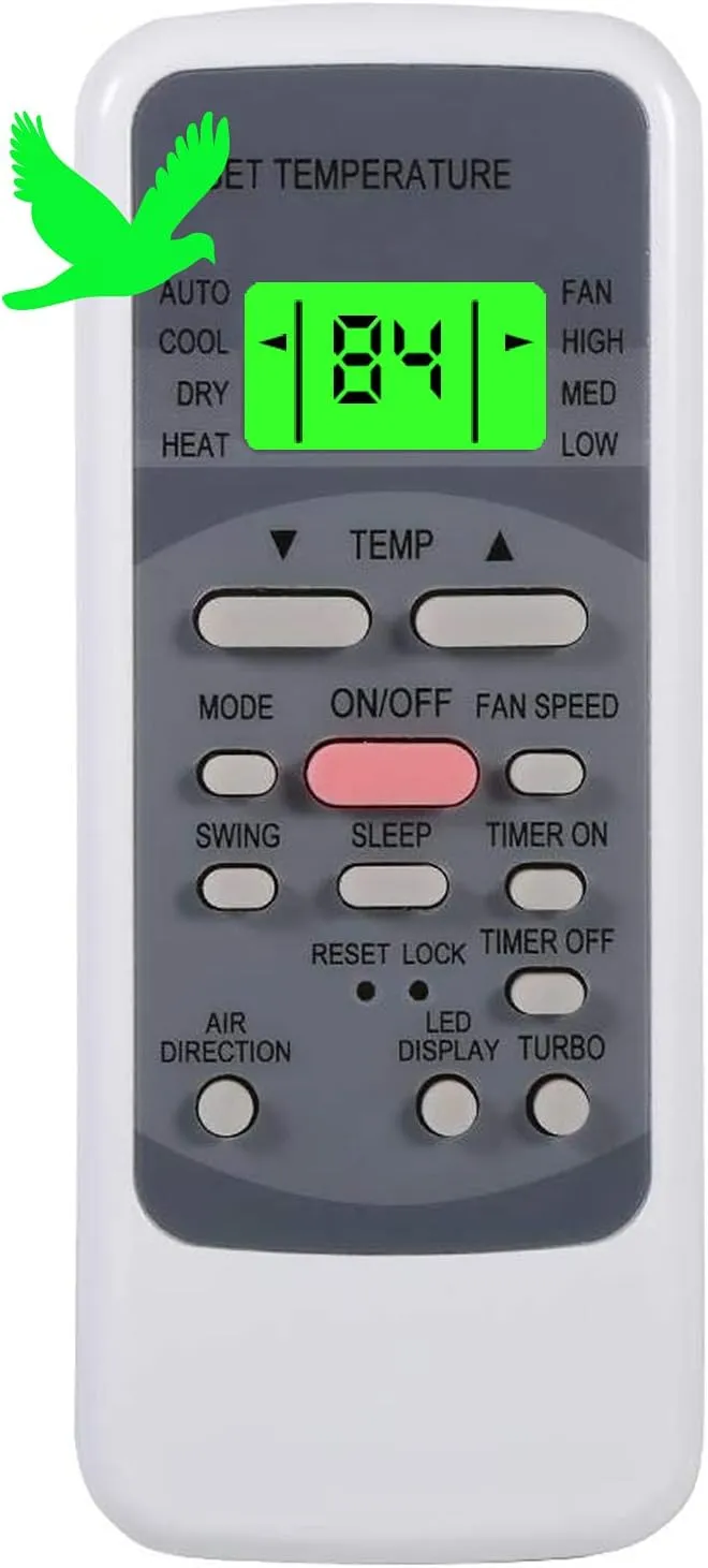 Replacement Remote Control for Arctic King AC Air Conditioner Remote Control WWK12CR81N WWK15CR81N WWK18CR82N WWK25CR62N AKW06CR71 AKW12CR71 WTW14ER5A EWK 18CR5a EWK 25CR5a EWTW 10CR5 WPPH-06CR5