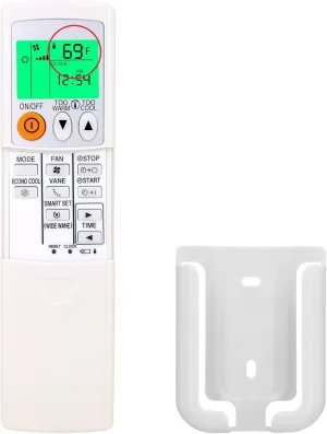 Replacement Remote Control for Mitsubishi Electric Mr Slim Air Conditioner E12N38426,MP14A,MSZ-HE09NA,MSZ-HE12NA,MSZ-HE15NA,MSZ-HE18NA,MSZ-HE24NA,with Backlit,Wall Mounting Bracket
