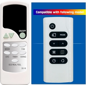 Replacement for Delonghi Portable AC Air Conditioner Remote Control 5515111094 PAC EX398VUVC PACEX398VUVC6ALWH PACEX390UVcare-6AL PACEX290UVcare-6AL PAC EX398VUVC-6AL WH
