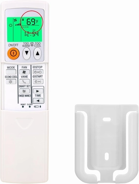 Replacement Remote Control for Mitsubishi Electric Mr Slim Air Conditioner KM15E,E1209C426,with Backlit,Wall Mounting Bracket