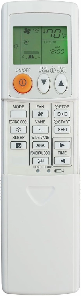 Replacement Remote Control for Mitsubishi Electric Mr Slim Air Conditioner U01A03426 MSZ-GL06NA-U1 MSZ-GL09NA-U1 MSZ-GL12NA-U1 MSZ-GL15NA-U1 (Fahrenheit and Backlight)
